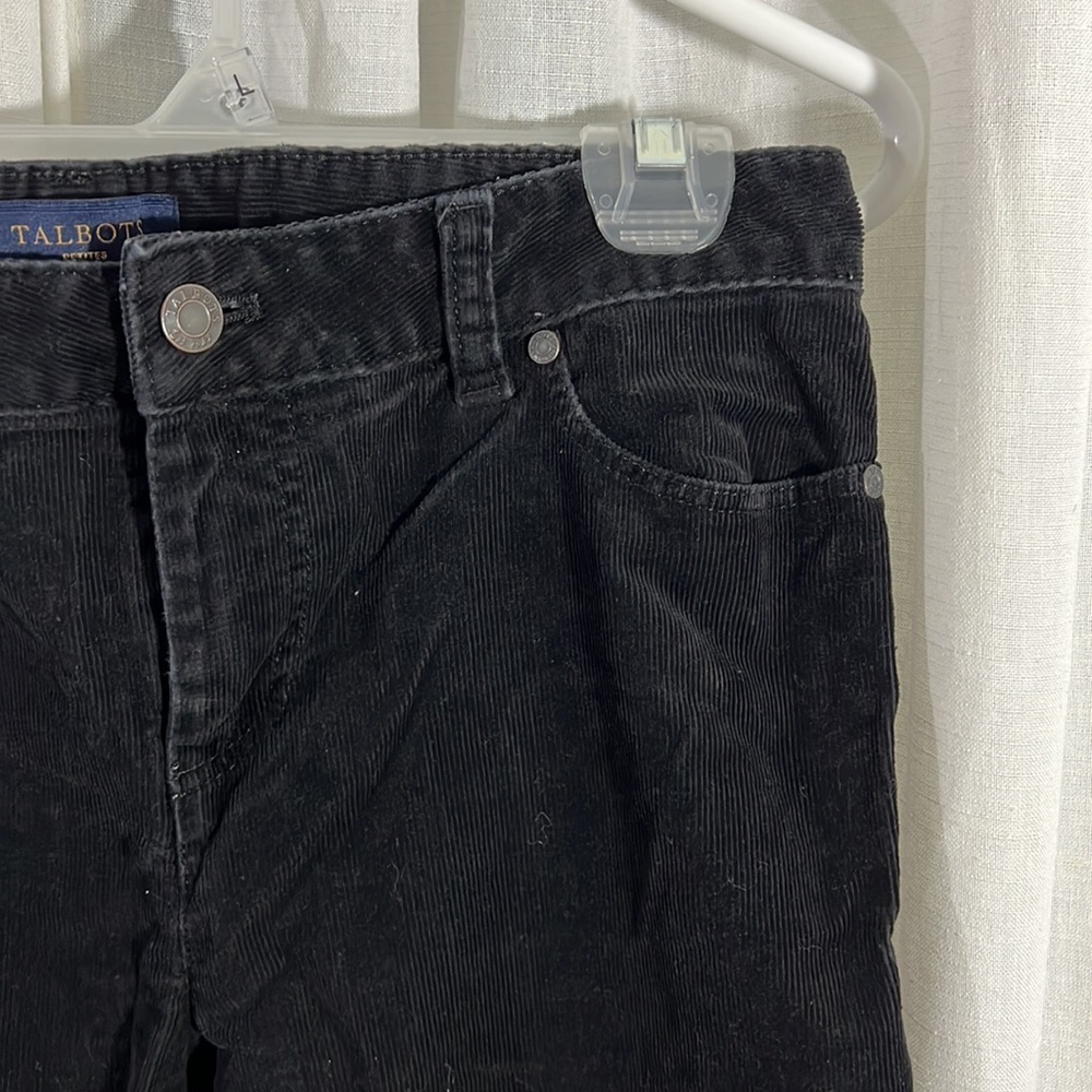 Women’s Petite Size 10 Black Boot Cut Corduroy Pants - Picture 2 of 6